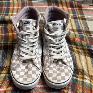 Vans Women's Checkered SK8 High-Top Sneakers Lavender white checkerboard Sz 7.5